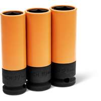 Metric High-Strength Wheel Protector Socket Set, 3 Pcs, Impact, 1/2" Drive Size, Deep M & M Nord Ouest Inc