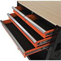 Utility Cart, 4 Drawers, Black/Orange M & M Nord Ouest Inc