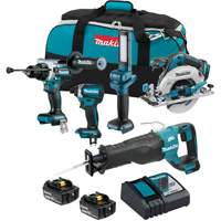 Ensemble de 5 outils sans fil LXT &agrave; moteur sans balais, Lithium-ion, 18 V M & M Nord Ouest Inc
