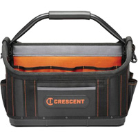 17" Tradesman Open Top Tool Bag, Polyester, 25 Pockets, Black/Orange M & M Nord Ouest Inc