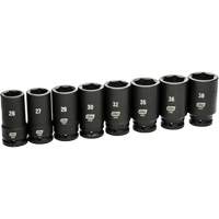 6 Point SAE Socket Set, 8 Pcs, Impact, 3/4" Drive Size, Deep M & M Nord Ouest Inc