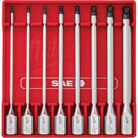 Jeu de douilles longues &agrave; embouts SAE, Sph&egrave;re hexagonale, Prise 3/8", 8 mr M & M Nord Ouest Inc