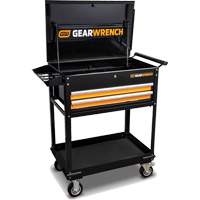 Utility Cart, 2 Drawers, 32-1/2" W x 42" H, Black/Orange M & M Nord Ouest Inc