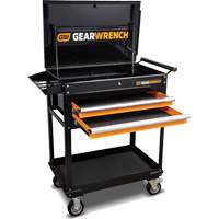 Utility Cart, 2 Drawers, 32-1/2" W x 42" H, Black/Orange M & M Nord Ouest Inc