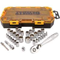 1/4" & 3/8" Drive Socket Set, 34 Pcs M & M Nord Ouest Inc