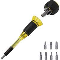 8-in-1 Tru-Grip Screwdriver with Stubby, 6-57/100" L, Plastic Handle M & M Nord Ouest Inc