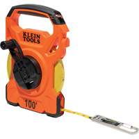 Open Reel Tape Measure with Single Hook & Carabiner, 1/2" x 100', 1/10" Graduations M & M Nord Ouest Inc