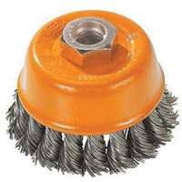 Knot-Twisted Wire Cup Brush, 3" Dia. x M10x1.25 Arbor M & M Nord Ouest Inc