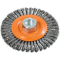 Stringer Bead Knotted Wire Brush, 4-1/2" Dia., 0.02" Fill, 5/8"-11 Arbor, Steel M & M Nord Ouest Inc