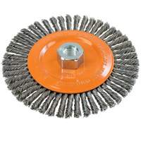 Stringer Bead Knotted Wire Brush, 6" Dia., 0.02" Fill, 5/8"-11 Arbor, Steel M & M Nord Ouest Inc