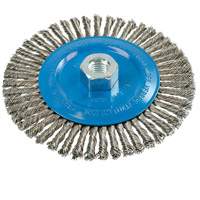 Knot-Twisted Stringer Bead Wire Wheel, 6" Dia., 0.02" Fill, 5/8"-11 Arbor, Aluminum/Stainless Steel M & M Nord Ouest Inc