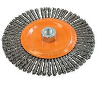 Stringer Bead Knotted Wire Brush, 6-7/8" Dia., 0.02" Fill, 5/8"-11 Arbor, Steel M & M Nord Ouest Inc