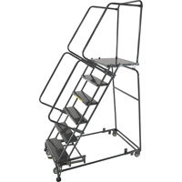 Weight Actuated Lockstep Rolling Ladders, 5 Steps, 24" Step Width, 50" Platform Height, Steel M & M Nord Ouest Inc