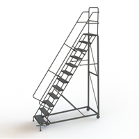 Heavy Duty Rolling Ladder, 12 Steps, 24" Step Width, 120" Platform Height, Steel M & M Nord Ouest Inc