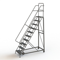 Heavy Duty Rolling Ladder, 10 Steps, 24" Step Width, 100" Platform Height, Steel M & M Nord Ouest Inc