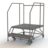 Plateforme de travail mobile, Acier, 2 Marches, 20" ha, 36" p, 36" Marche, Stri&eacute; M & M Nord Ouest Inc