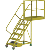 Cantilever Rolling Ladder, Unsupported, 6 Steps, 40" Platform Depth, 60" Platform Height M & M Nord Ouest Inc