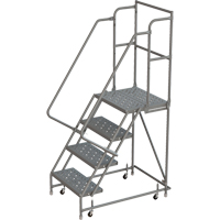 Escabeaux roulants &agrave; dessus profond, 4 marches, Largeur de la marche 16", Hauteur de la plateforme 40", Acier M & M Nord Ouest Inc