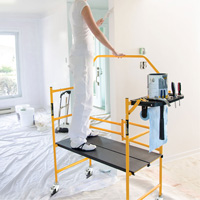 nsemble d'&eacute;chafaudage &agrave; montant de s&eacute;curit&eacute; & tablette pour outils de 4' Jobsite Series, Cadre Acier, 49-1/2" p x 57-3/4" h M & M Nord Ouest Inc