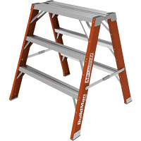 Escabeau chevalet &eacute;tabli Buildman, 3' ha x 34,75" la x 33,25" pr, Capacit&eacute; de 300 lb, Fibre de verre M & M Nord Ouest Inc