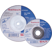 Meule Saitech Ultimate Performance, 4" x 1/4", Arbre 3/8", Oxyde d'aluminium, Type 27 M & M Nord Ouest Inc