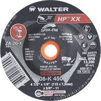 Meule &agrave; moyeu d&eacute;port&eacute; Double-X, 4-1/2" x 1/4", Arbre 5/8"-11, Type 27S M & M Nord Ouest Inc