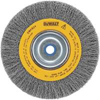 Crimped Bench Wire Brush, 6" Dia., 0.014" Fill, 5/8" - 1/2" Arbor M & M Nord Ouest Inc