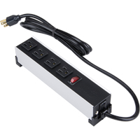 Indoor Brushed Aluminum Power Bar, 4 Outlet(s), 6' M & M Nord Ouest Inc