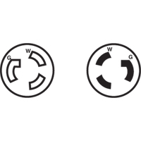 Prise mise &agrave; la terre verrouillable &agrave; deux bornes et trois fils, Nylon, 15 A, 250 V, L6-15P M & M Nord Ouest Inc