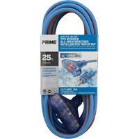 Arctic Blue TPE-Rubber Extension Cord, All-Weather, SJEOW, 12/3 AWG, 15 A, 3 Outlet(s), 25' M & M Nord Ouest Inc