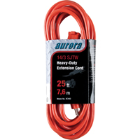 Vinyl Extension Cord, Outdoor, SJTW, 14/3 AWG, 15 A, 25' M & M Nord Ouest Inc