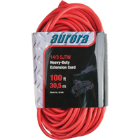 Vinyl Extension Cord, Outdoor, SJTW, 14/3 AWG, 13 A, 3 Outlet(s), 100' M & M Nord Ouest Inc