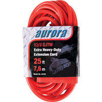 Vinyl Extension Cord, Outdoor, SJTW, 12/3 AWG, 15 A, 3 Outlet(s), 25' M & M Nord Ouest Inc