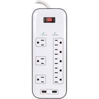 USB Charging Surge Protectors, 8 Outlets, 2400 J, 1875 W, 6' Cord M & M Nord Ouest Inc