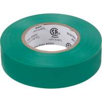 Electrical Tape, 19 mm (3/4") x 18 M (60'), Green, 7 mils XH384 | M & M Nord Ouest Inc