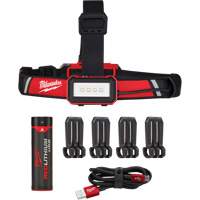 Lampe frontale USB &agrave; profil bas, DEL, 600 lumens, 2 hres de fonctionnement, piles Rechargeable M & M Nord Ouest Inc