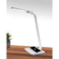 Lampe de bureau avec chargeur sans fil, 10 W, DEL, Col 17-2/5", Blanc XI750 | M & M Nord Ouest Inc