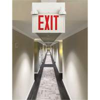 Exit Sign with Security Lights, LED, Battery Operated/Hardwired, 12-1/10" L x 11" W, English XI789 | M & M Nord Ouest Inc