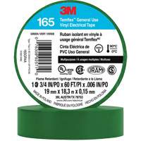 Temflex™ General Use Vinyl Electrical Tape 165, 19 mm (3/4") x 18 M (60'), Green, 6 mils XI865 | M & M Nord Ouest Inc