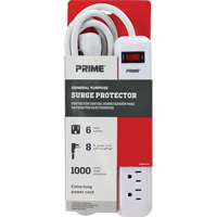 Surge Protector, 6 Outlets, 1000 J, 1875 W, 8' Cord M & M Nord Ouest Inc
