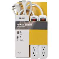 Power Strip 2-Pack, 6 Outlet(s), 3', 15 A, 1875 W, 125 V XJ239 | M & M Nord Ouest Inc