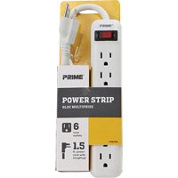 Power Strip, 6 Outlet(s), 1-1/2', 15 A, 1875 W, 125 V XJ246 | M & M Nord Ouest Inc