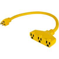 Extension Power Adapter, Outdoor, STOW, 12/3 AWG, 15 A, 3 Outlet(s), 2' M & M Nord Ouest Inc